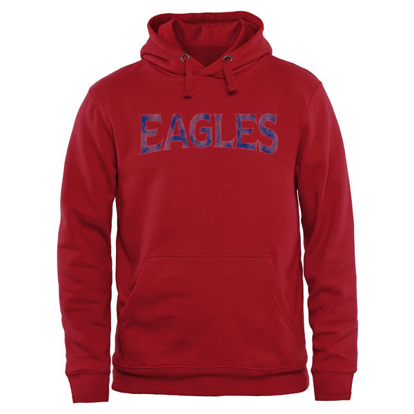 Men NCAA American Eagles Classic Wordmark Pullover Hoodie Red